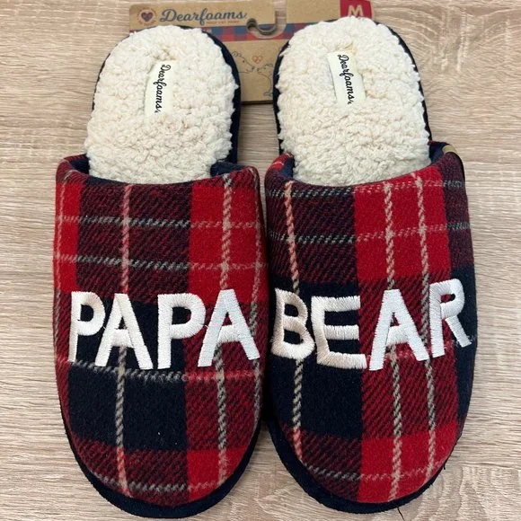 Dearfoams Men's Papa Bear Slipper Size Medium US 9-10 New - Picture 1 of 9